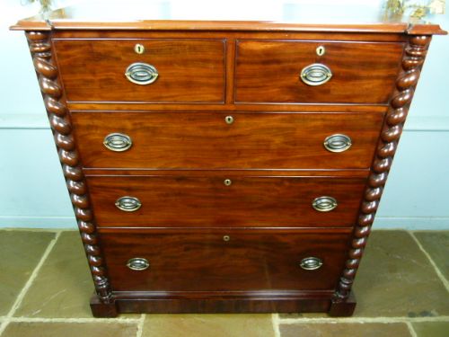 fig 3. Exceptional Victorian Figured Mahogany Chest Of Drawers