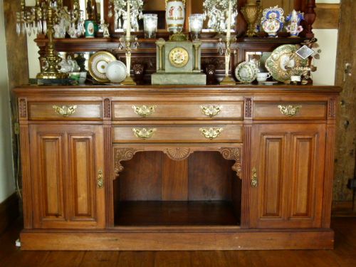 fig 1. Victorian Carved Walnut Mirror-Back Sideboard
