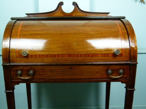 fig 4. Edwardian Ladies Mahogany Cylinder Bureau 
 