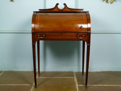 Edwardian Ladies Mahogany Cylinder Bureau 
