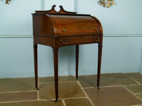 fig 1. Edwardian Ladies Mahogany Cylinder Bureau 
 