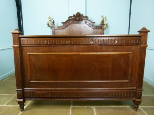 fig 2. Charming French Carved Oak Double Bed