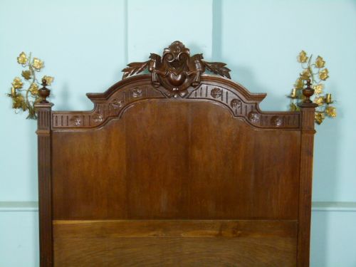 fig 3. Charming French Carved Oak Double Bed