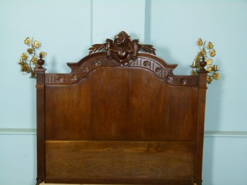 fig 4. Charming French Carved Oak Double Bed