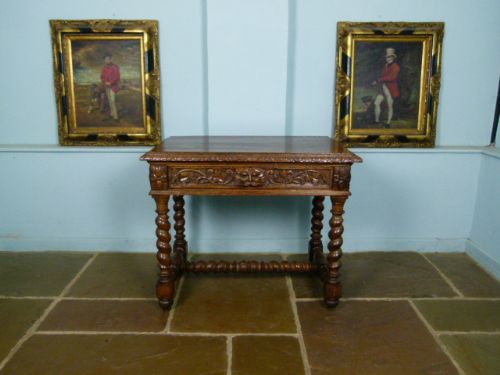 fig 1. Charming Victorian Carved Oak Hall Side table