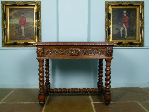 fig 2. Charming Victorian Carved Oak Hall Side table