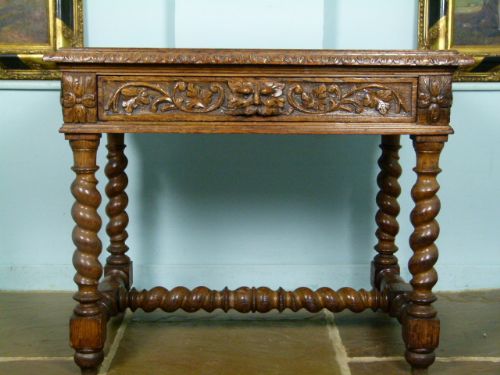 fig 3. Charming Victorian Carved Oak Hall Side table