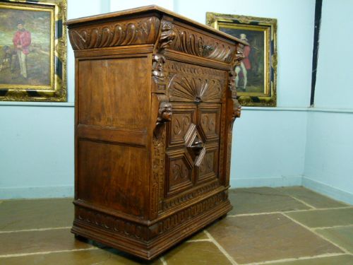 Charming Victorian Carved Oak Sideboard