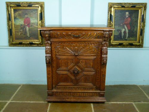 fig 1. Charming Victorian Carved Oak Sideboard