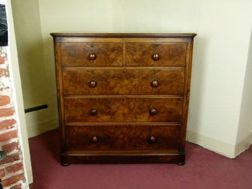 fig 2. Exceptional Victorian Burr Walnut Chest Of Drawers 