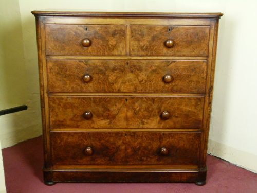 fig 3. Exceptional Victorian Burr Walnut Chest Of Drawers 