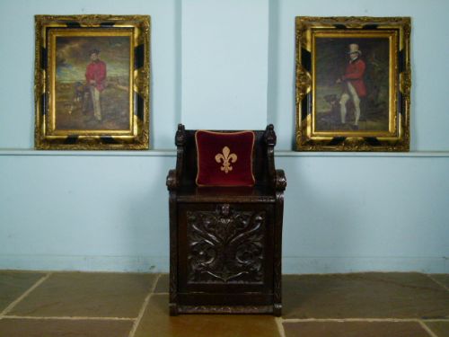 fig 1. Charming Victorian Elaborately Carved Oak Chair With Cabinet 
 
