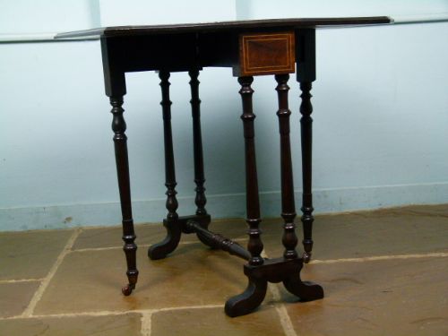 fig 4. Elegant Victorian Rosewood Sutherland Drop-leaf Tea Occasional Table 