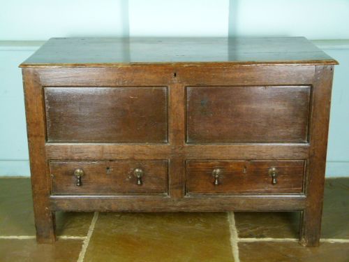 fig 1. Characterful 18thC Oak Georgian Mule Chest