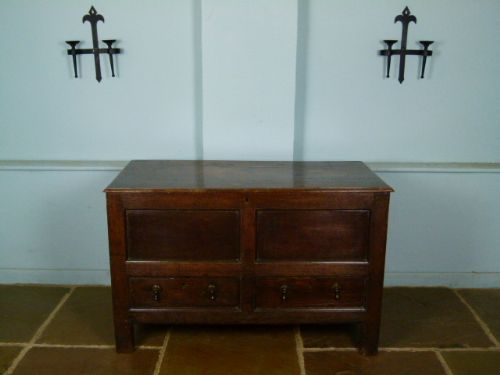 fig 2. Characterful 18thC Oak Georgian Mule Chest