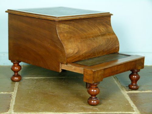 Victorian Mahogany Library Steps Commode