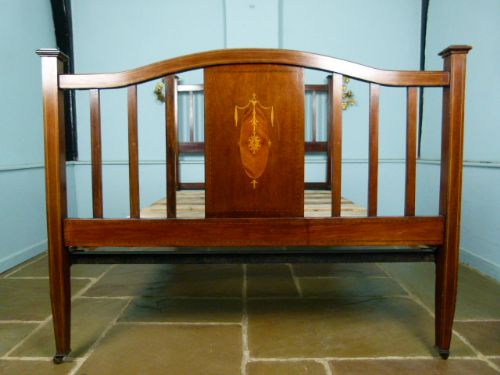 fig 2. Elegant Edwardian Mahogany Inlaid Double Bed
 
