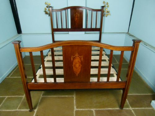 fig 3. Elegant Edwardian Mahogany Inlaid Double Bed
 
