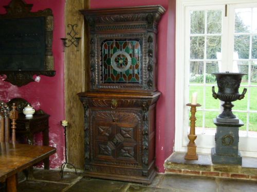 Victorian Elaborately Carved Oak Cabinet
