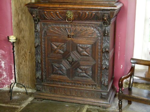fig 2. Victorian Elaborately Carved Oak Cabinet