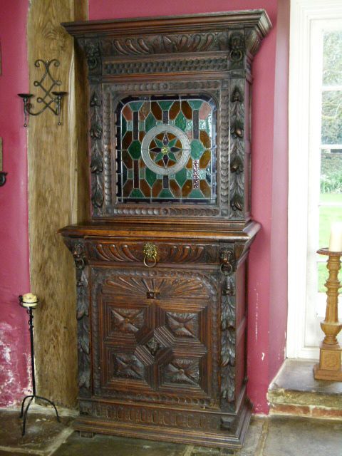 fig 5. Victorian Elaborately Carved Oak Cabinet