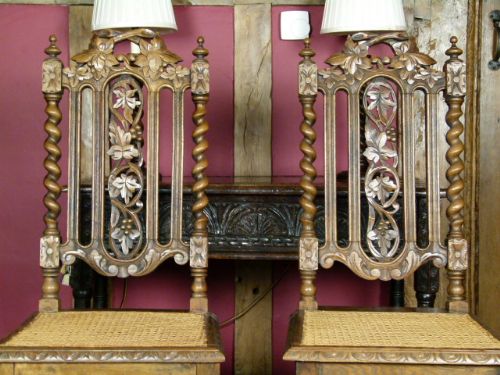 fig 1. Charming Pair Of Victorian Carved Oak Hall/Dining Chairs