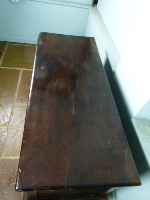 fig 2. 17th Century Oak and Marquetry Inlaid Coffer
 