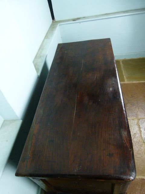 fig 3. 17th Century Oak and Marquetry Inlaid Coffer
 