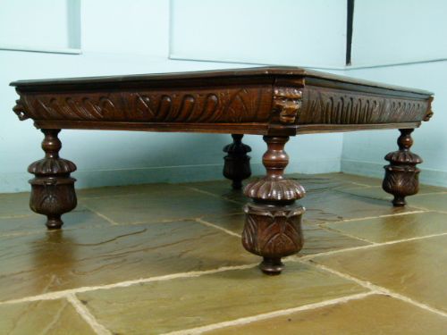 fig 3. Victorian Carved Oak Large Coffee Tea Table