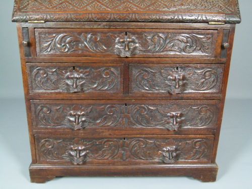 fig 2. Elaborately Carved Victorian Green Man Bureau