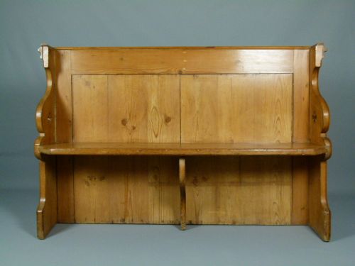 fig 1. Victorian Gothic Carved Pine Settle Bench