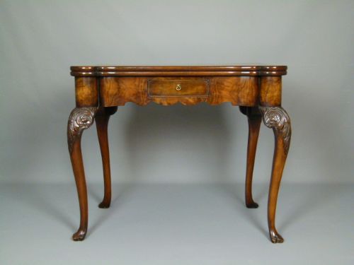fig 1. George II Burr Walnut Card Games Table