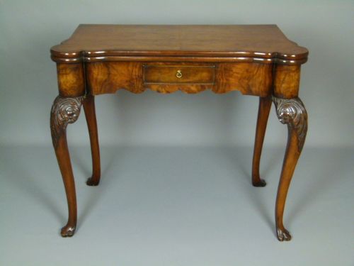 fig 2. George II Burr Walnut Card Games Table