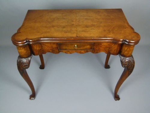 fig 3. George II Burr Walnut Card Games Table