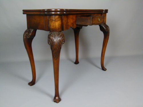 fig 4. George II Burr Walnut Card Games Table