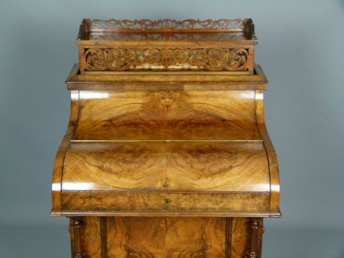 fig 3. Fine Quality Victorian Burr Walnut Davenport