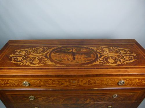 fig 5. Fine Italian Neo-Classical Kingwood & Marquetry Commode Chest Of Drawers.