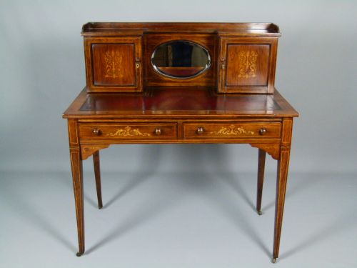 Edwardian Rosewood & Marquetry Writing Table/ Bonheur Du Jour
