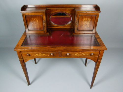 fig 1.  Edwardian Rosewood & Marquetry Writing Table/ Bonheur Du Jour
 