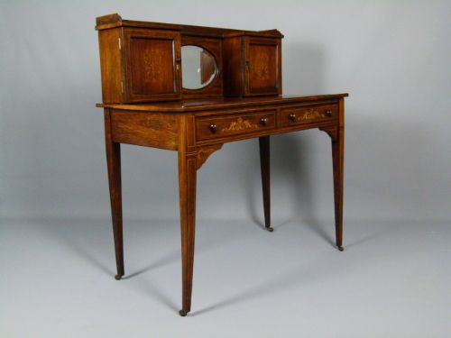 fig 2.  Edwardian Rosewood & Marquetry Writing Table/ Bonheur Du Jour
 