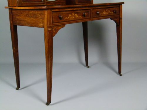fig 3.  Edwardian Rosewood & Marquetry Writing Table/ Bonheur Du Jour
 