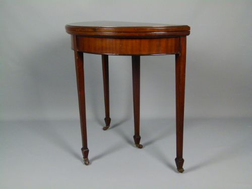 fig 2. Edwardian Mahogany Demi-Lune Card Games Console Table
