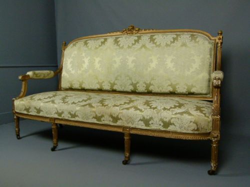 fig 2.  Elegant French  Louis XVI Revival Giltwood Sofa
 