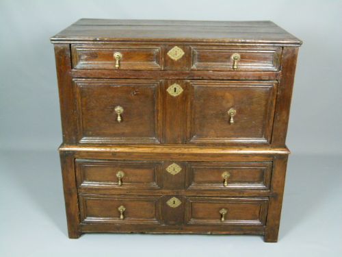 fig 1. 17th Century Oak Garret Chest Of Drawers