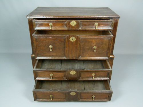 fig 4. 17th Century Oak Garret Chest Of Drawers