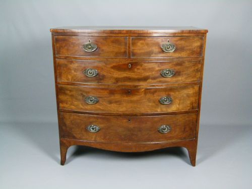 fig 1. Georgian Bow-front Mahogany Chest Of Drawers