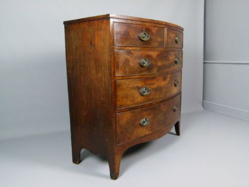 fig 3. Georgian Bow-front Mahogany Chest Of Drawers