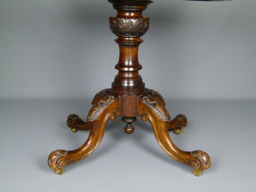 fig 4. Fine Quality Victorian Burr Walnut Card Table Side Console Table