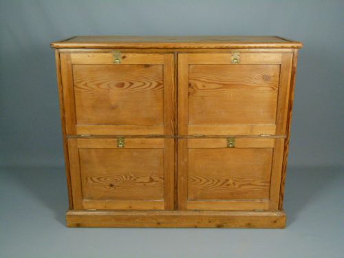 fig 1. Victorian Pine Large storage Cupboard Cabinet With Drop-Down Doors.
 