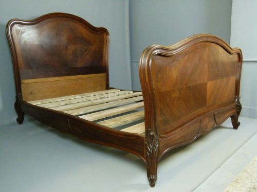 French Walnut & Rosewood Double Bed C1890
